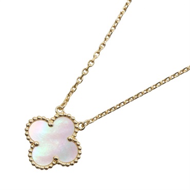 Van Cleef Arpels Vintage Alhambra Mother-of-Pearl Necklace 18KYG Used Women
