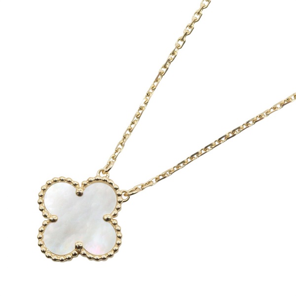 Van Cleef Arpels Vintage Alhambra Mother-of-Pearl Necklace 18KYG Used Women
