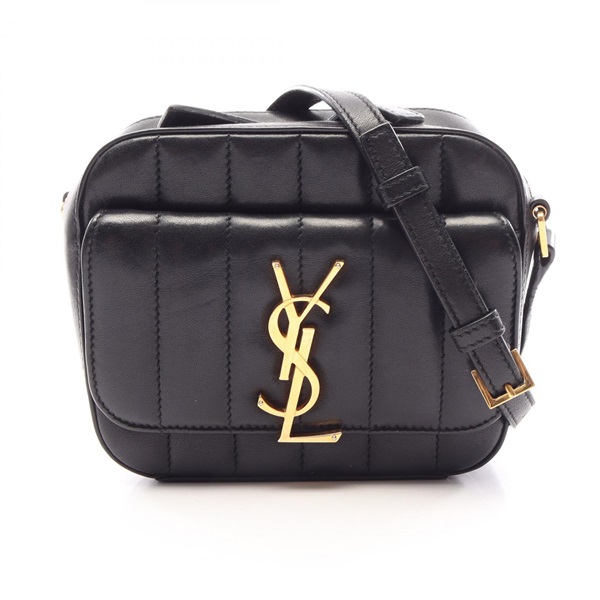 SAINT LAURENT PARIS Vicky Camera Crossbody Shoulder Bag 554075 leather BK Used