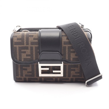 FENDI Double Baguette Shoulder Crossbody Bag 7VA649ALWKF0L3T canvas Preowned