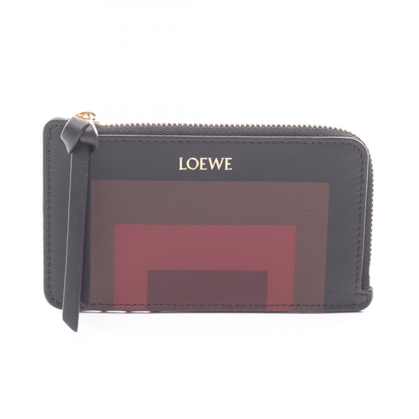 LOEWE Card Case holder C643Z40XA71101 leather Black Multicolor preowned