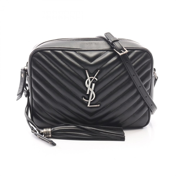 SAINT LAURENT PARIS LOU CAMERA Shoulder Crossbody Bag 520534 leather Black Used