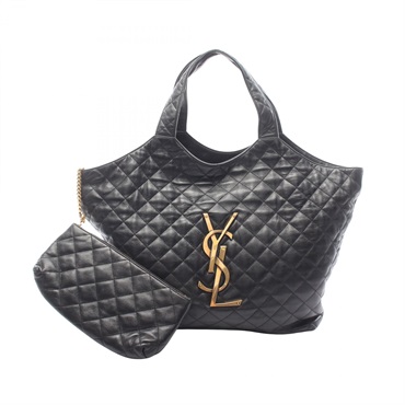 SAINT LAURENT PARIS Ikar Maxi Tote Bag 698651AAANG1000 leather Black Used Women