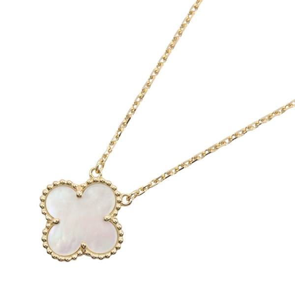 Van Cleef Arpels Vintage Alhambra Necklace 18KYG Gold Mother of pearl Used