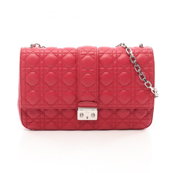 Christian Dior Miss Dior Cannage chain Shoulder hand Bag leather Pink Used Women