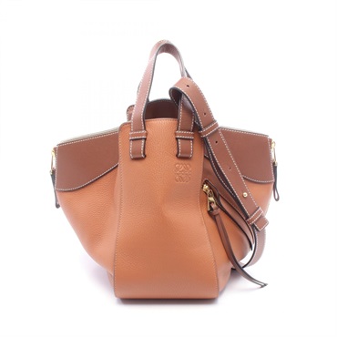 LOEWE Hammock bag small shoulder crossbody Handbag leather Brown Used Women