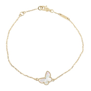 Van Cleef Arpels Sweet Alhambra Papillon Bracelet 18KYG Gold Mother of pearl