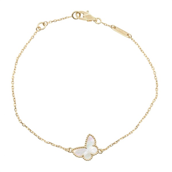 Van Cleef Arpels Sweet Alhambra Papillon Bracelet 18KYG Gold Mother of pearl
