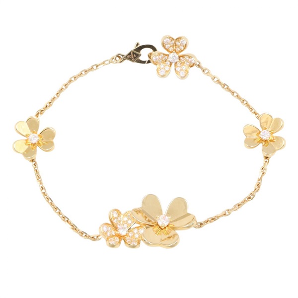 Van Cleef Arpels 5P Frivole Diamond Bracelet 18KYG Yellow Gold Used Women