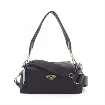 PRADA TESSUTO VITELLO Re-Nylon Shoulder hand Bag 1BH232VNOORDLNF0002 leather BK