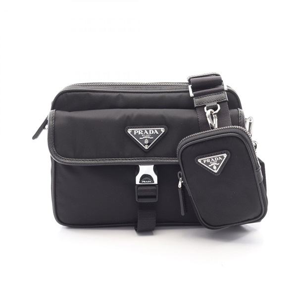 PRADA Re-Nylon Shoulder crossbody Bag 2VH133VXMP2DMHF0002 Saffiano leather Black