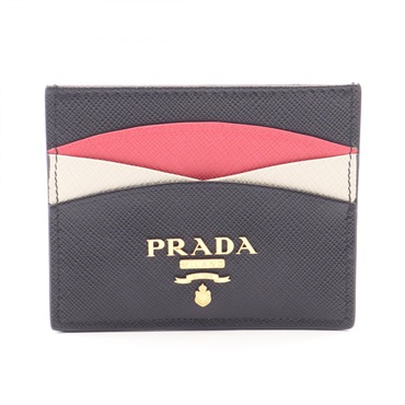 PRADA Card Case holder 1MC025ZLPF061H Saffiano leather Black Pink White preowned