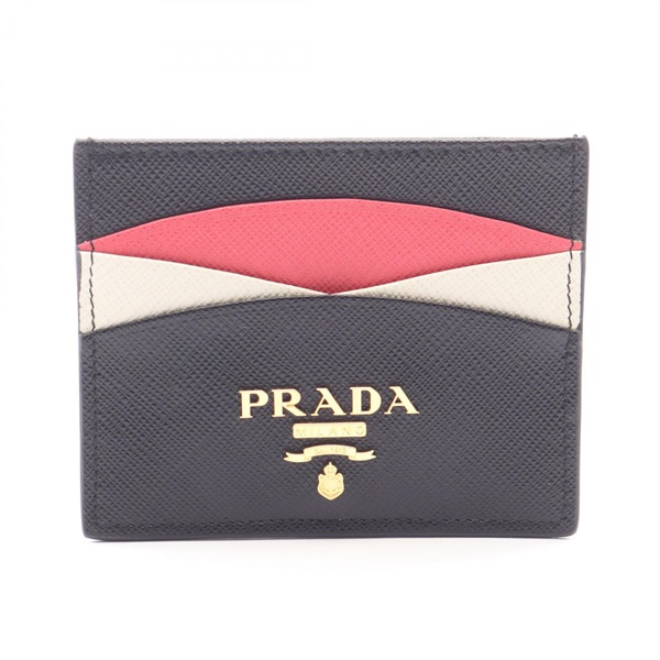 PRADA Card Case holder 1MC025ZLPF061H Saffiano leather Black Pink White preowned