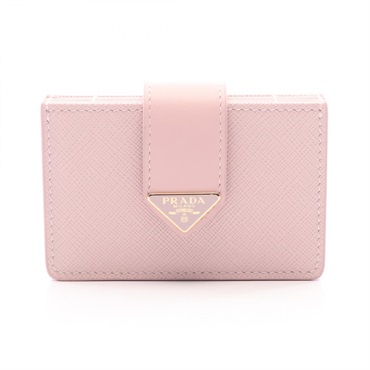 PRADA SAFFIANO TAB Card Case holder 1MC2112DYGF0E18 leather Pink preowned