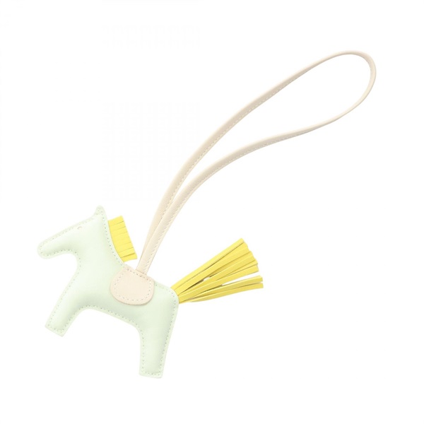HERMES Rodeo PM charm Agneau milo leather Green Yellow Beige Used Women B
