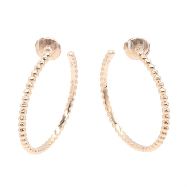 Van Cleef Arpels Perlee Gold Pearl Hoop Pierced Earrings S 18KPG Used women