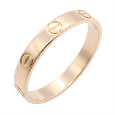 CARTIER Mini Love Ring 18KPG Pink Rose Gold Used unisex US size 8 #58