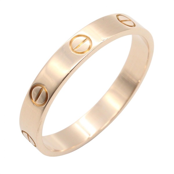 CARTIER Mini Love Ring 18KPG Pink Rose Gold Used unisex US size 10 #62