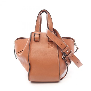 LOEWE HAMMOCK SMALL shoulder Handbag leather Brown Used Women