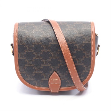 CELINE Folco Medium Triomphe Shoulder Crossbody Bag 191502BZJ.04LU canvas Used