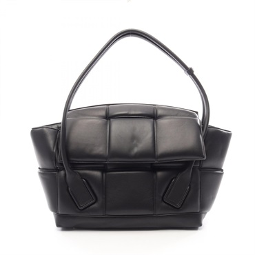 BOTTEGA VENETA Arco Maxi Intrecciato Large Tote Handbag leather Black Used Women