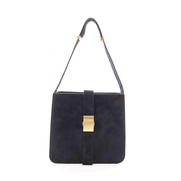 BOTTEGA VENETA Marie Shoulder Handbag Suede Navy Used Women