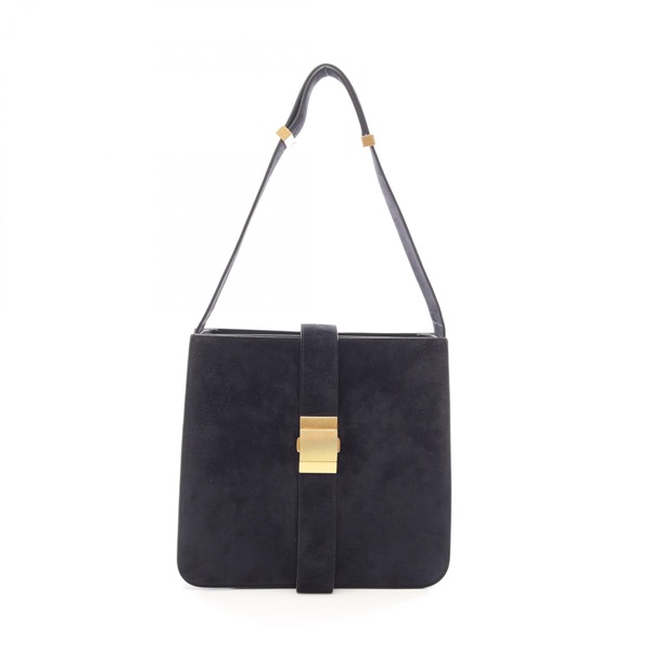 BOTTEGA VENETA Marie Shoulder Handbag Suede Navy Used Women