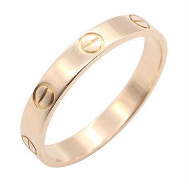 CARTIER Mini Love Ring 18KPG Pink Rose Gold Used unisex US size 8.5 #59