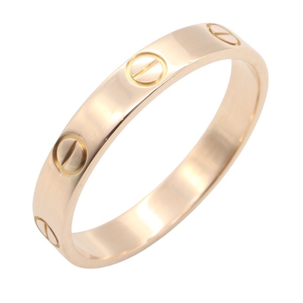 CARTIER Mini Love Ring 18KPG Pink Rose Gold Used unisex US size 8.5 #59