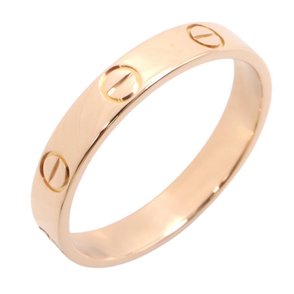 CARTIER Mini Love Ring 18KPG Pink Rose Gold Used women US size 8 #57
