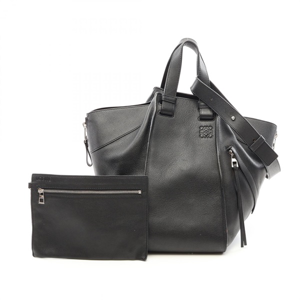 LOEWE HAMMOCK MEDIUM shoulder Handbag leather Black Used Women