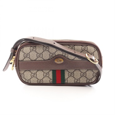 GUCCI Ophidia GG Supreme Shoulder Crossbody Bag 546597 canvas leather Beige Used