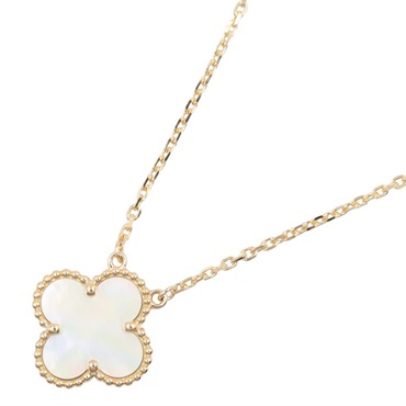 Van Cleef Arpels Vintage Alhambra Necklace 18KYG Yellow Gold Mother of pearl