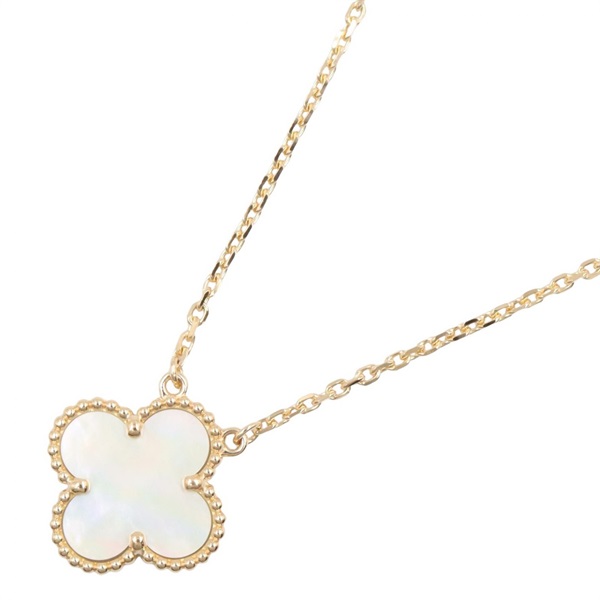 Van Cleef Arpels Vintage Alhambra Necklace 18KYG Yellow Gold Mother of pearl