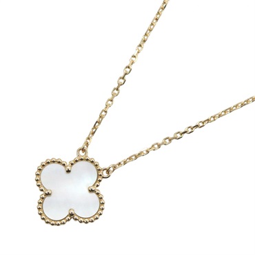Van Cleef Arpels Vintage Alhambra Mother of Pearl Necklace 18KYG Used Women