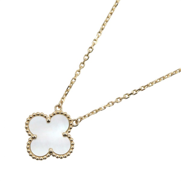 Van Cleef Arpels Vintage Alhambra Mother of Pearl Necklace 18KYG Used Women