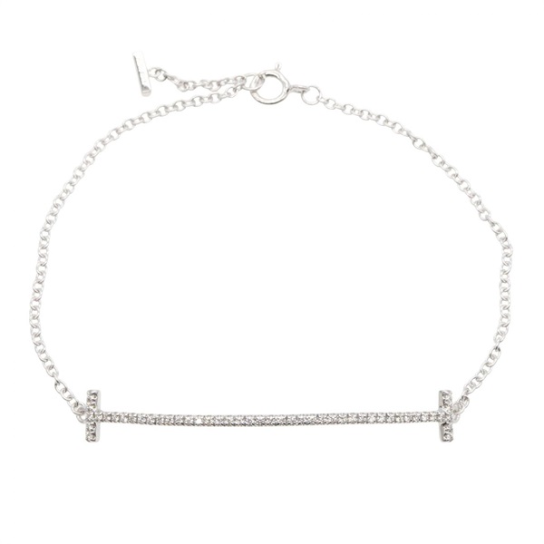 TIFFANY＆CO T Smile Diamond Medium Bracelet 60150744 18KWG White Gold Used Women