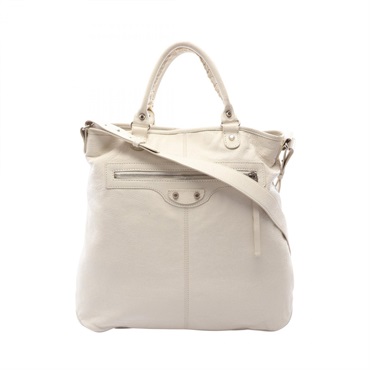 BALENCIAGA Smart shoulder crossbody Tote Bag 340133 leather White Used Women