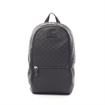 GUCCI GG pattern Rucksack Backpack 449181 Nylon leather Black Gray Used unisex