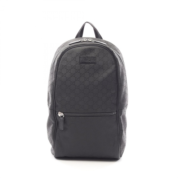 GUCCI GG pattern Rucksack Backpack 449181 Nylon leather Black Gray Used unisex