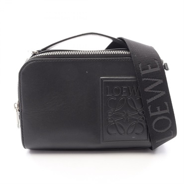 LOEWE Crossbody Camera Mini 2-Way Shoulder Handbag leather Black Used mens