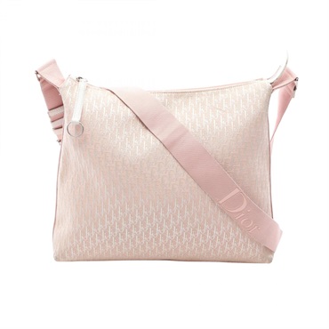 Christian Dior Trotter messenger crossbody Shoulder Bag canvas leather Pink Used