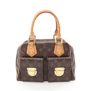 LOUIS VUITTON Manhattan PM Handbag M40026 Monogram canvas leather Brown Used LV