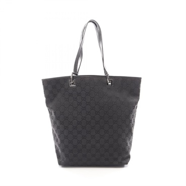 GUCCI GG canvas Tote Handbag 31243 canvas leather Black Used Women