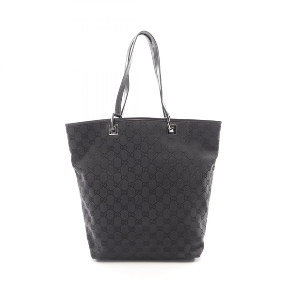 GUCCI GG canvas Tote Handbag 31243 canvas leather Black Used Women