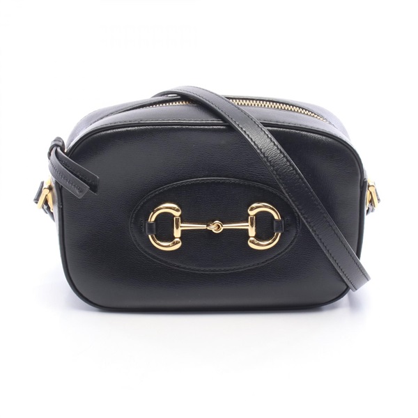 GUCCI Horsebit 1955 Mini Shoulder Crossbody Bag 760196 leather Black Used Women