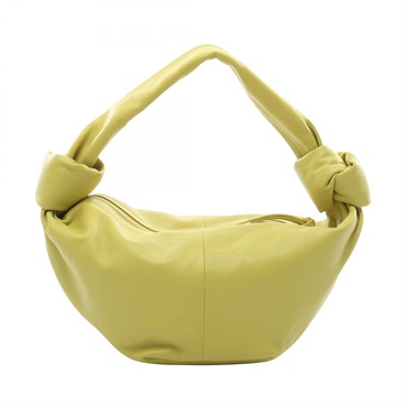 BOTTEGA VENETA double knot top handle Handbag 629635 leather Green Used Women