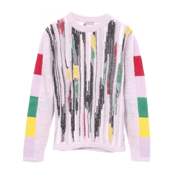 Christian Dior Peter Doig Stripe Sweater Mohair Nylon Purple Multicolor Used #M