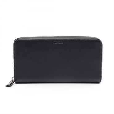 PRADA SAFFIANO 1 Around zip long wallet 2ML317 Saffiano leather Black Used mens