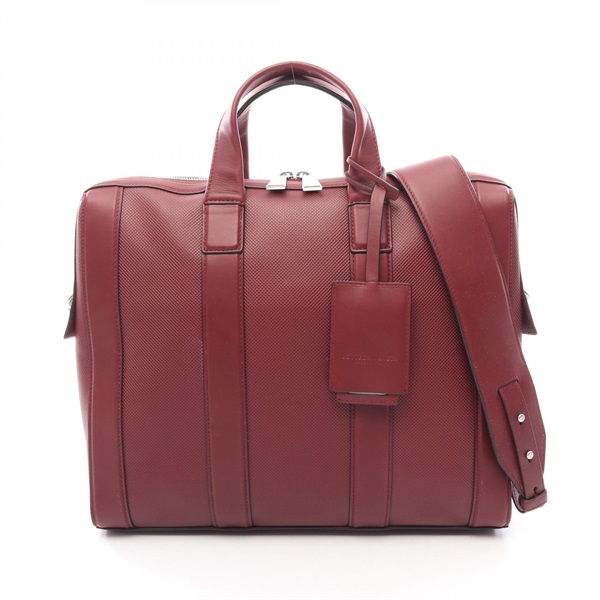 BOTTEGA VENETA Briefcase Business Shoulder Bag leather Bordeaux Used mens